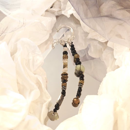 [Atelier Collection] Handcrafted Ink Cloud Jade Ear Cuff